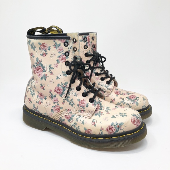 dr martens pink flowers